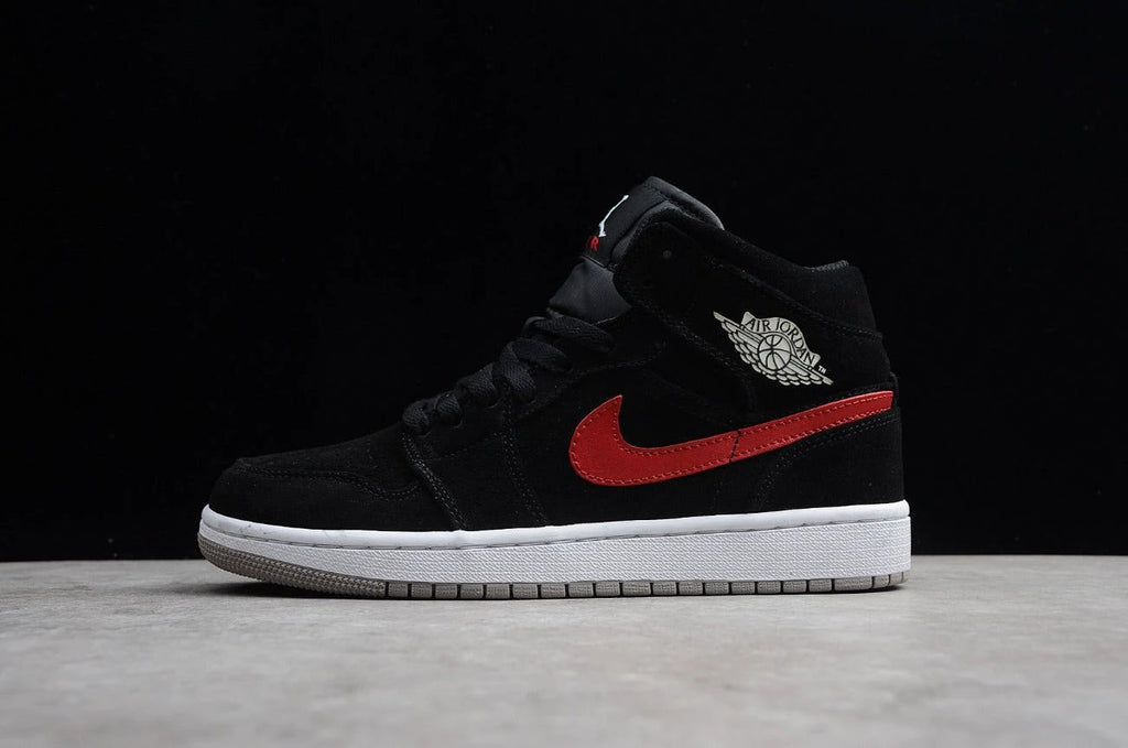 Air Jordan 1 Mid Swoosh Black Red by Air Jordan