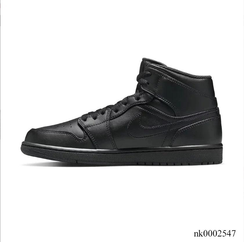 Air Jordan 1 Mid Triple Black Shoes Sneakers by Air Jordan