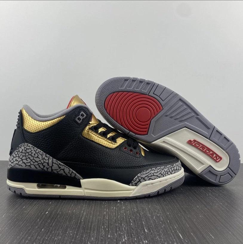 Air Jordan 3 Black Gold Shoes Sneakers by Air Jordan