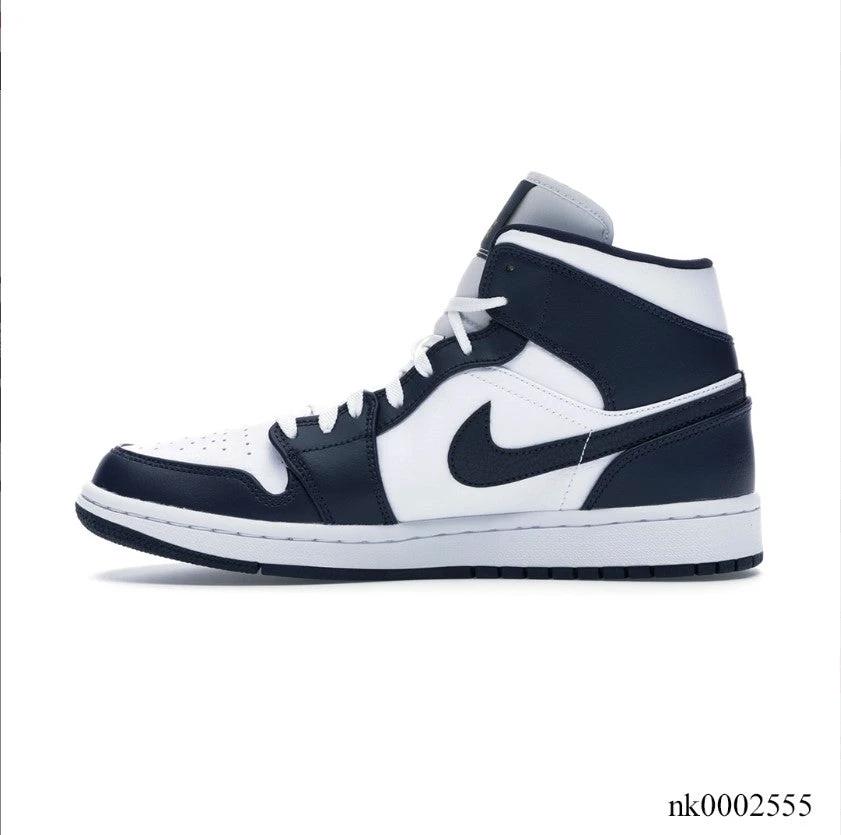 Air Jordan 1 Mid White Metallic Gold Obsidian Shoes Sneakers by Air Jordan