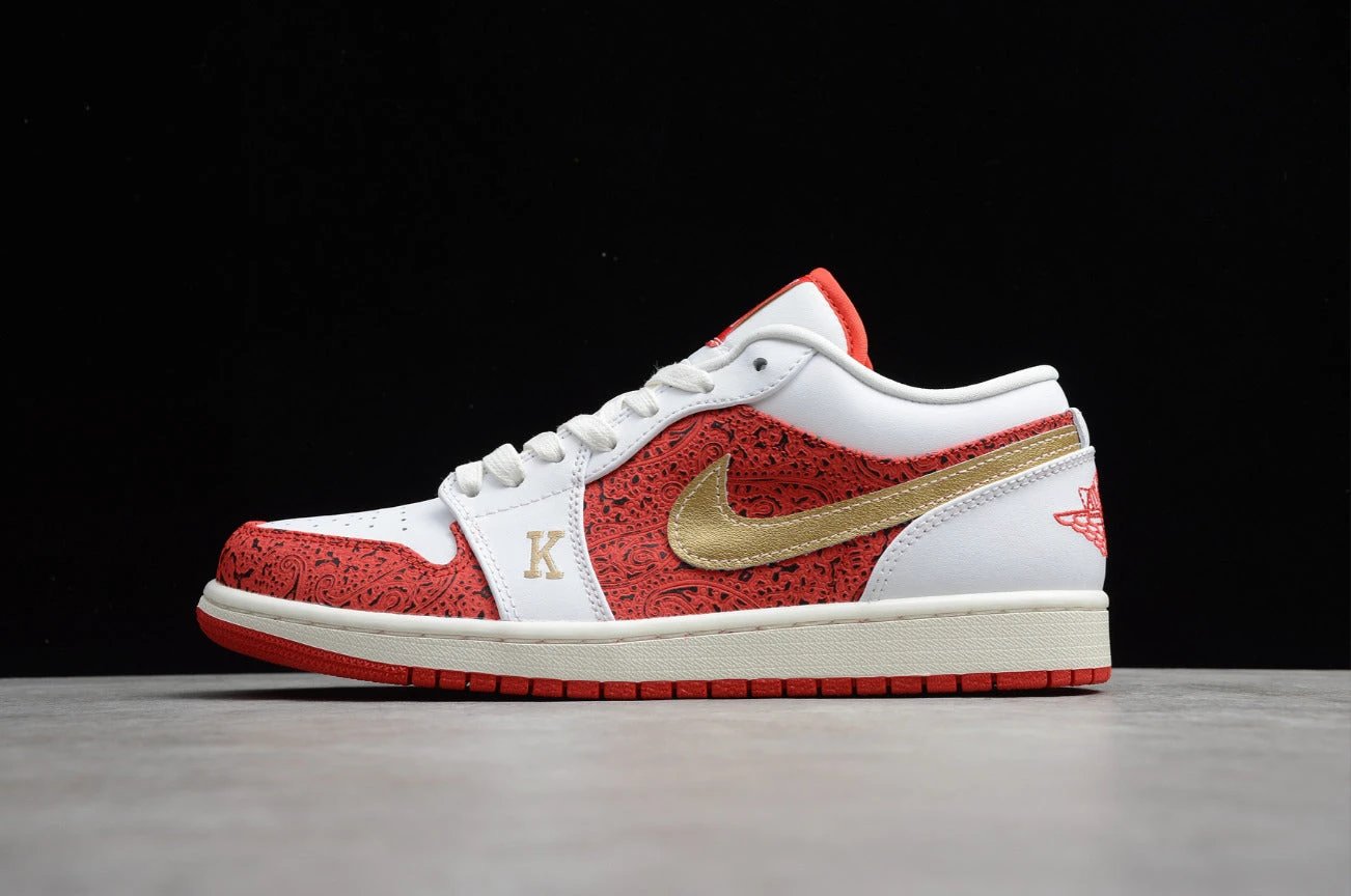 Air Jordan 1 Low White Red Poker by Air Jordan