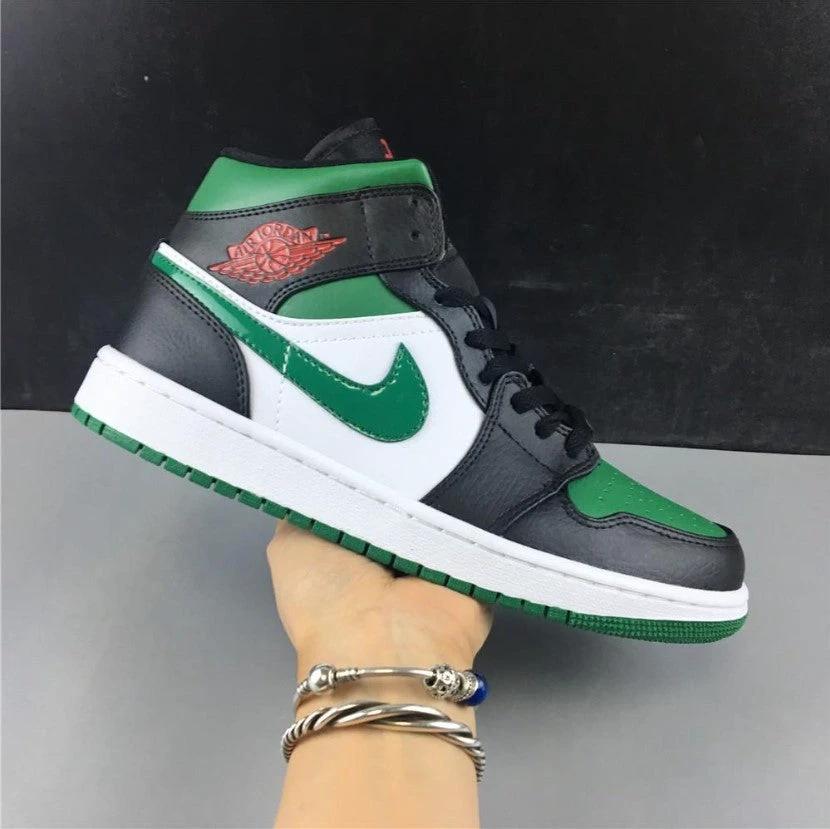 Air Jordan 1 Mid Green Toe Shoes Sneakers by Air Jordan