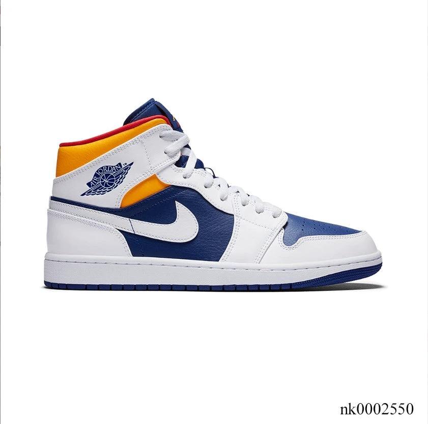 Air Jordan 1 Mid Royal Blue Laser Orange Shoes Sneakers by Air Jordan