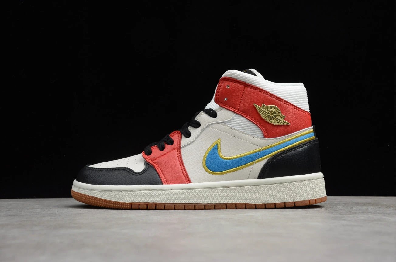 Air Jordan 1 Mid Black Red Blue by Air Jordan