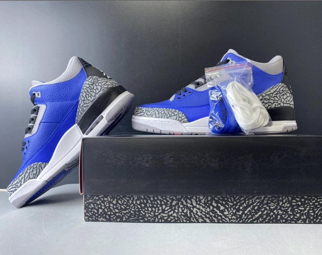 Air Jordan Jordan 3 Retro Varsity Royal Cement Shoes Sneakers by Air Jordan
