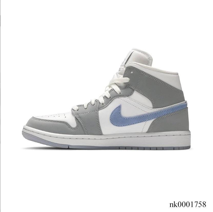 Air Jordan 1 Mid Wolf Grey Aluminum Shoes Sneakers by Air Jordan