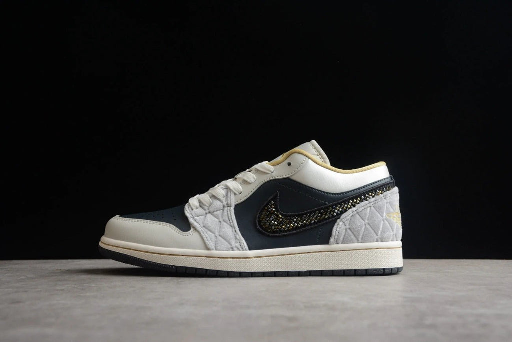 Air Jordan 1 Low Black Gray Satin by Air Jordan
