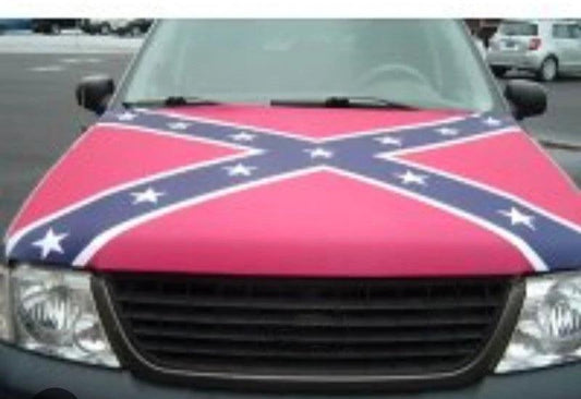 Confederate car hood cover flag -Confederate Engine Banner,3.3X5ft /6X7ft ,100% Polyester Elastic Fabrics Can be Washed by flagsshop