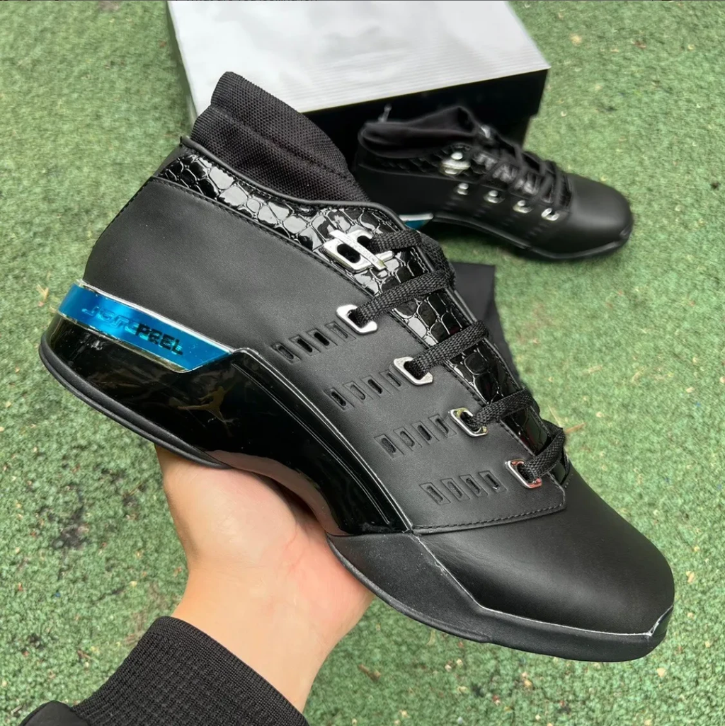 Air Jordan 17 Low Black Patent Shoes Sneakers by Air Jordan