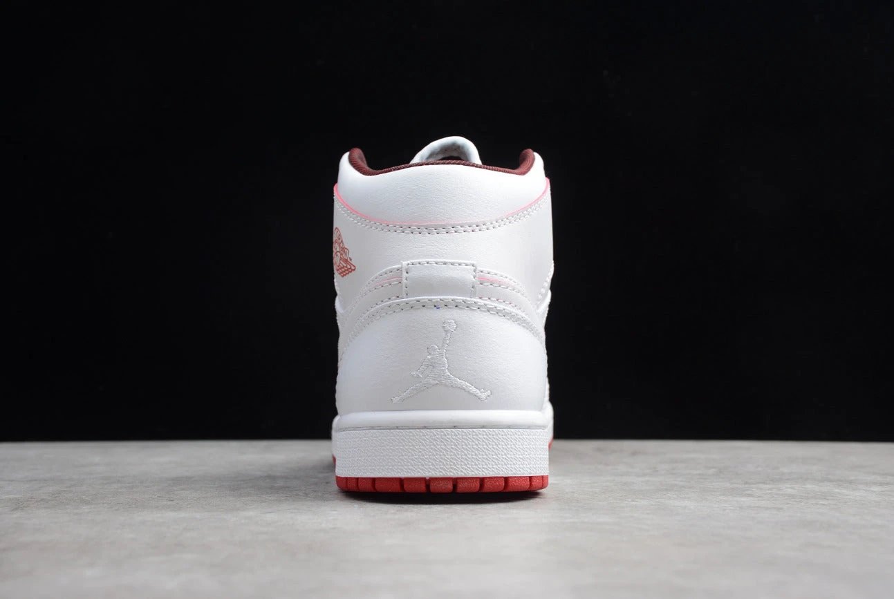 Air Jordan 1 Retro Mid White Gym Red Black by Air Jordan