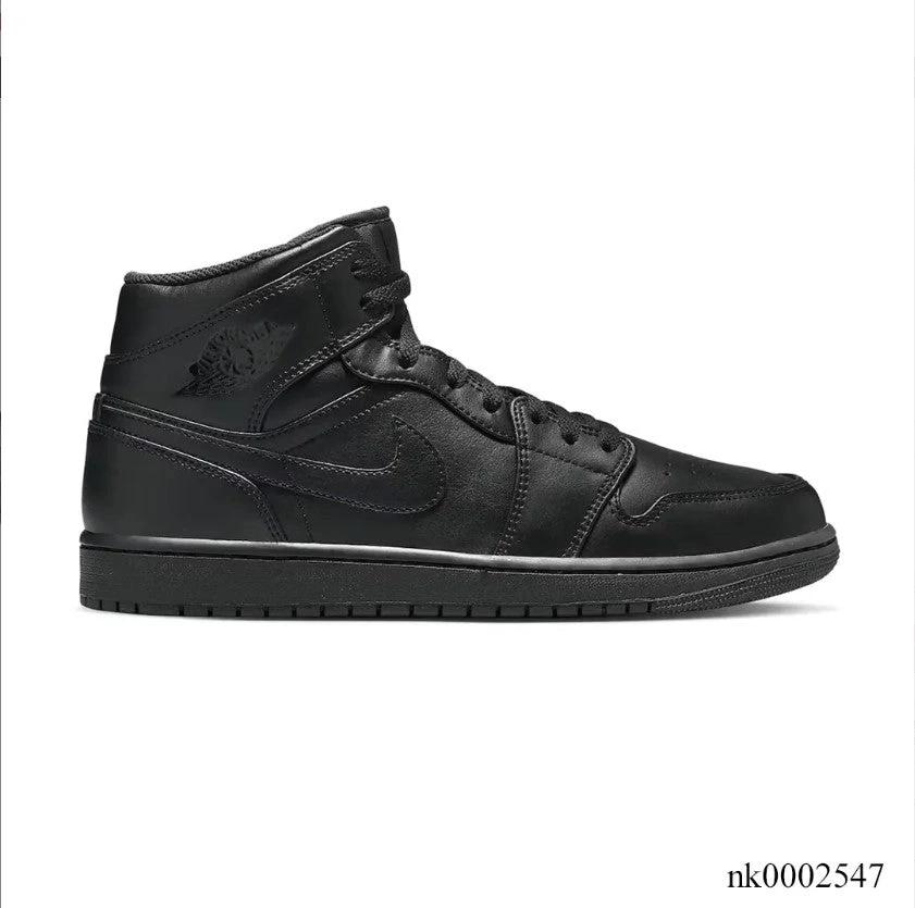 Air Jordan 1 Mid Triple Black Shoes Sneakers by Air Jordan