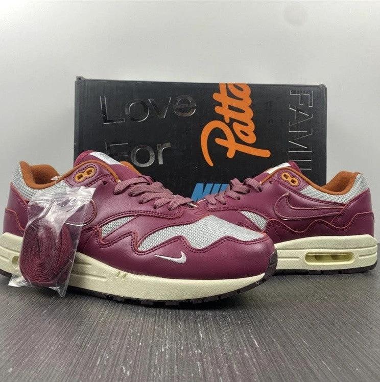 Patta x Air Max 1 Rush Maroon Shoes Sneakers by Air Jordan