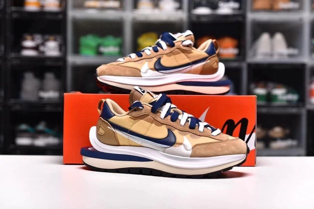 Sacai x VaporWaffle Sesame Blue Void Shoes Sneakers by Air Jordan