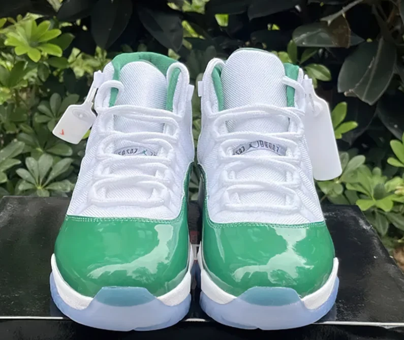 AJ 11 White Green Shoes Sneakers by Air Jordan