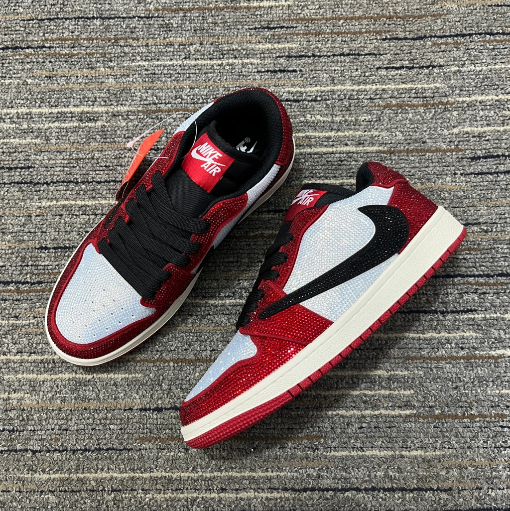 Air Jordan 1 Low Chicago Crystal Shoes Sneakers by Air Jordan