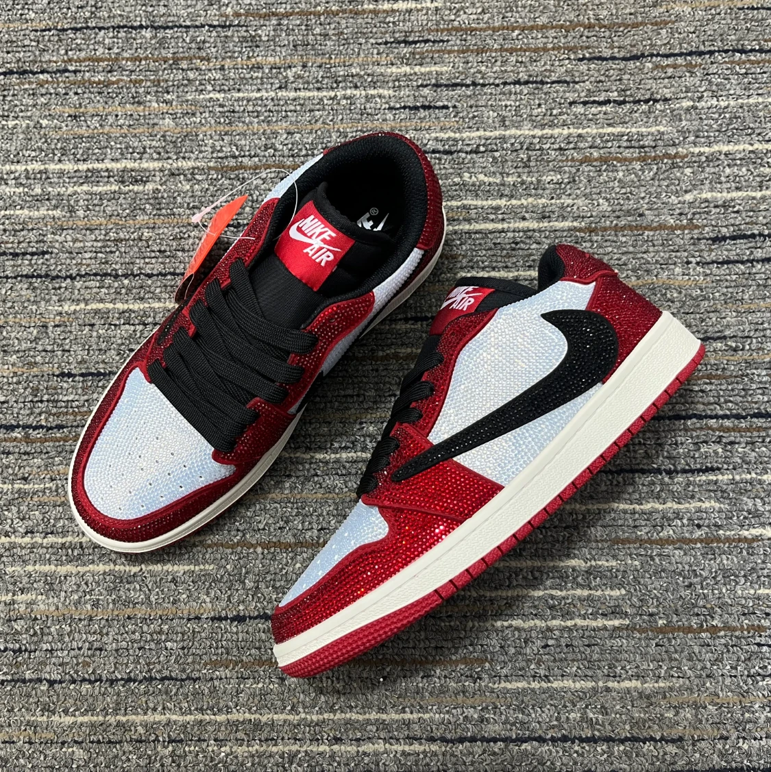 Air Jordan 1 Low Chicago Crystal Shoes Sneakers by Air Jordan