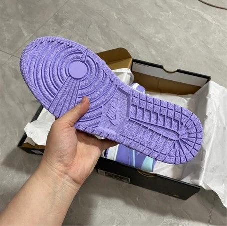Air Jordan 1 Mid Top Purple Green by Air Jordan