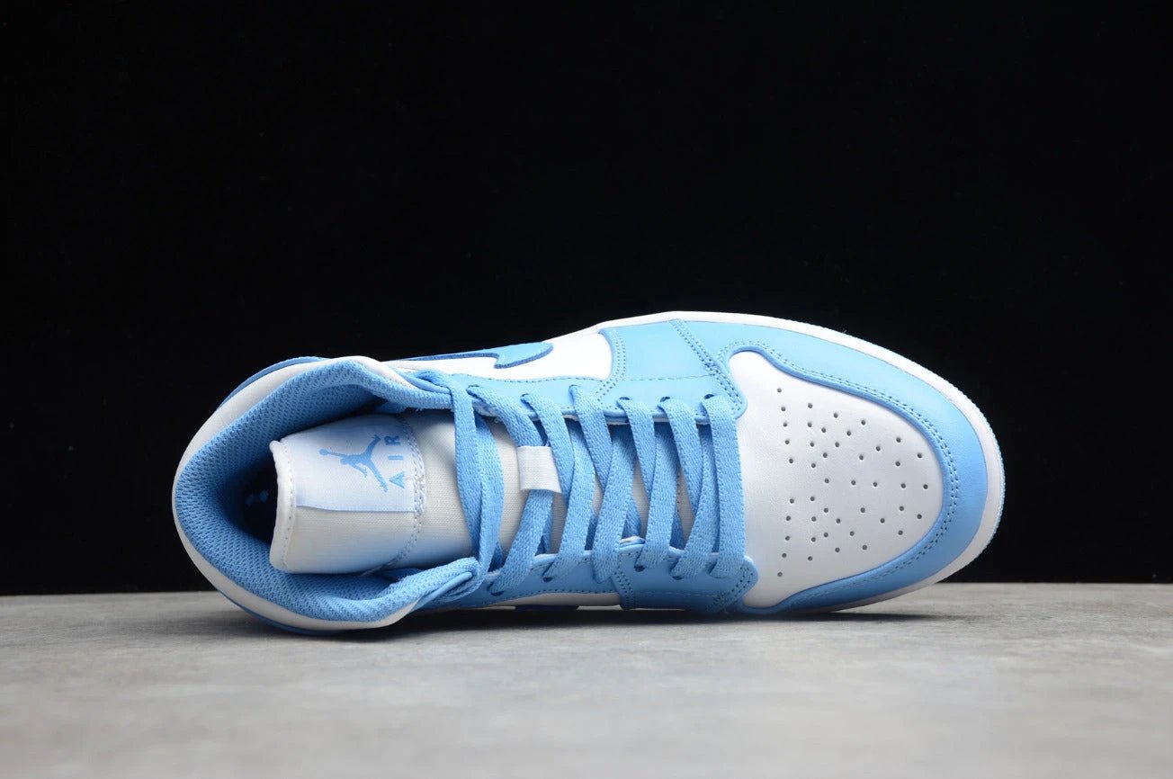Air Jordan 1 Mid UNC University White Blue by Air Jordan