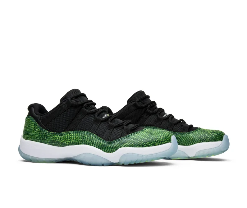 AJ 11 Low Green Snakeskin Shoes Sneakers by Air Jordan