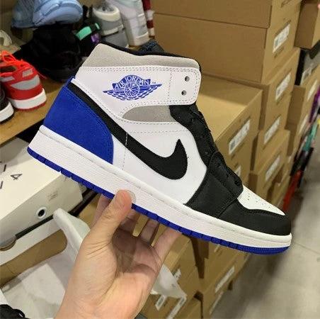 Air Jordan 1 Mid White Black Blue by Air Jordan