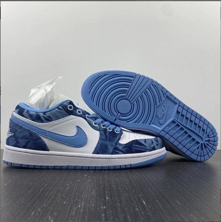 Air Jordan 1 Low Washed Denim Shoes Sneakers by Air Jordan