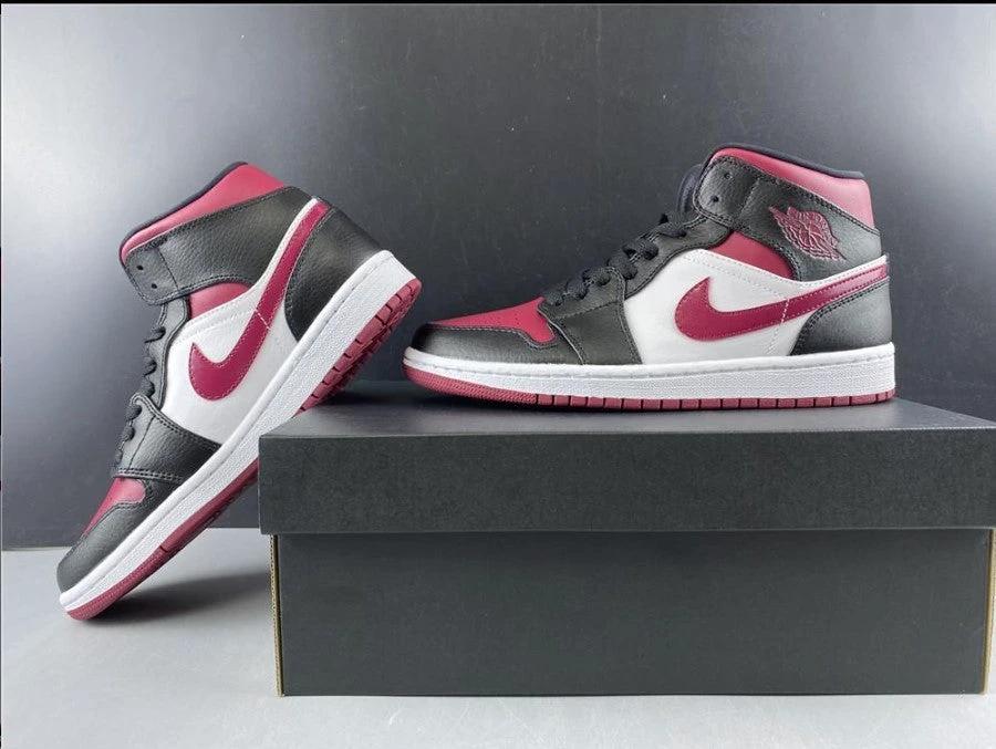 Air Jordan 1 Mid Bred Toe Shoes Sneakers by Air Jordan