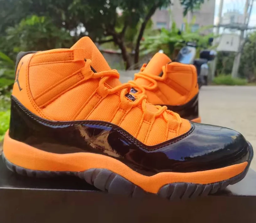 Air Jordan 11 Black Orange Shoes Sneakers by Air Jordan