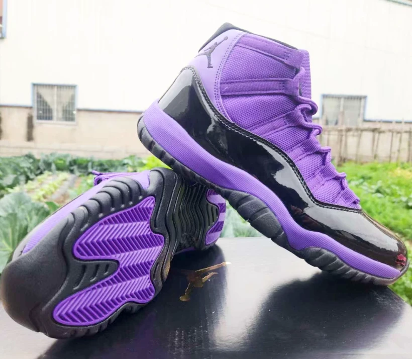 Air Jordan 11 Black Purple Shoes Sneakers by Air Jordan