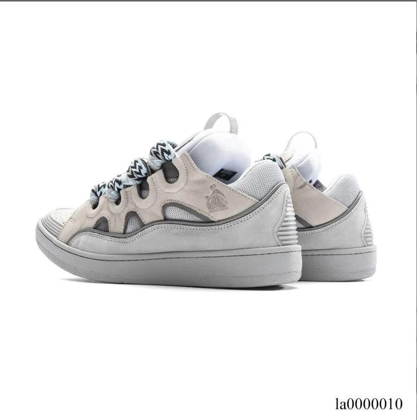 Lanvin Leather Curb Light Grey Blue Shoes Sneakers by Air Jordan
