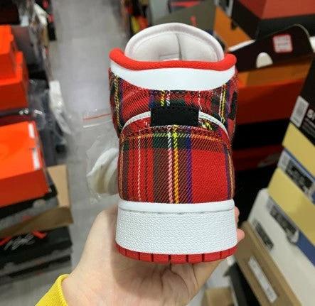 Air Jordan 1 Mid Christmas Red Plaid by Air Jordan
