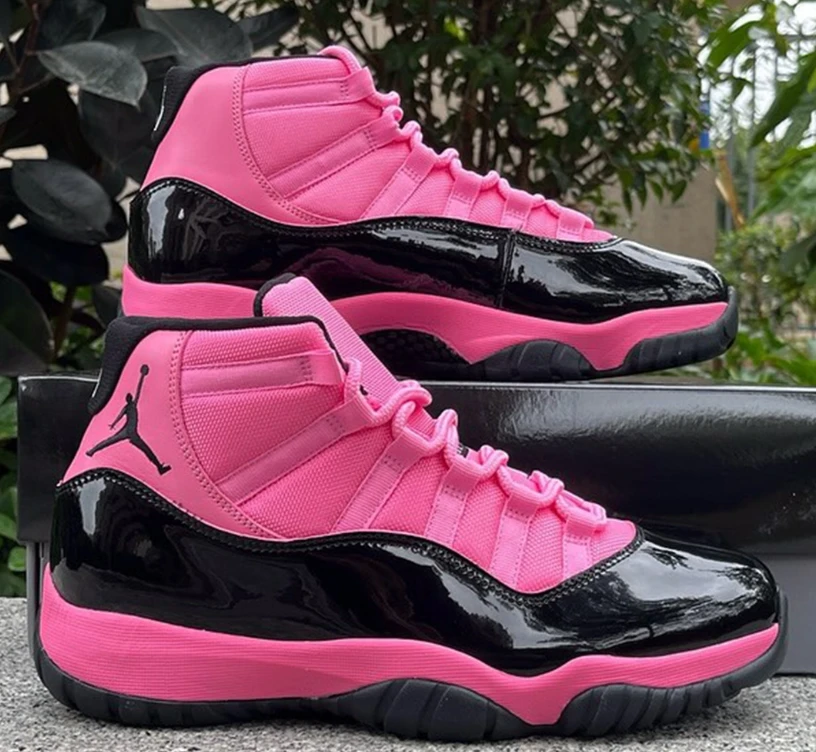 Air Jordan 11 Black Pink Shoes Sneakers by Air Jordan