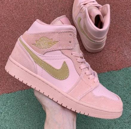 Air Jordan 1 Mid Coral Gold Dirty Powder by Air Jordan