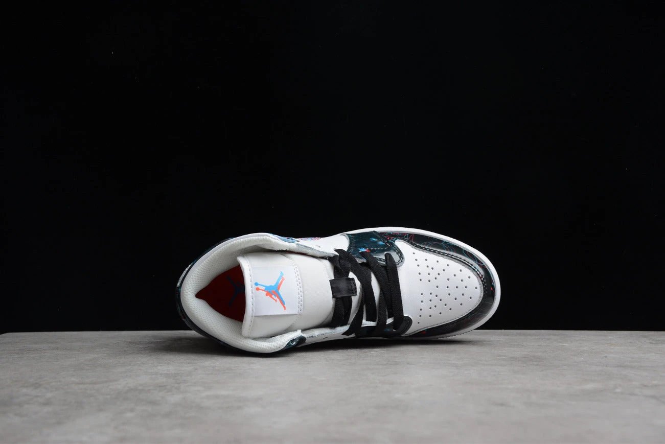 Air Jordan 1 Mid White Black Teal Tint by Air Jordan