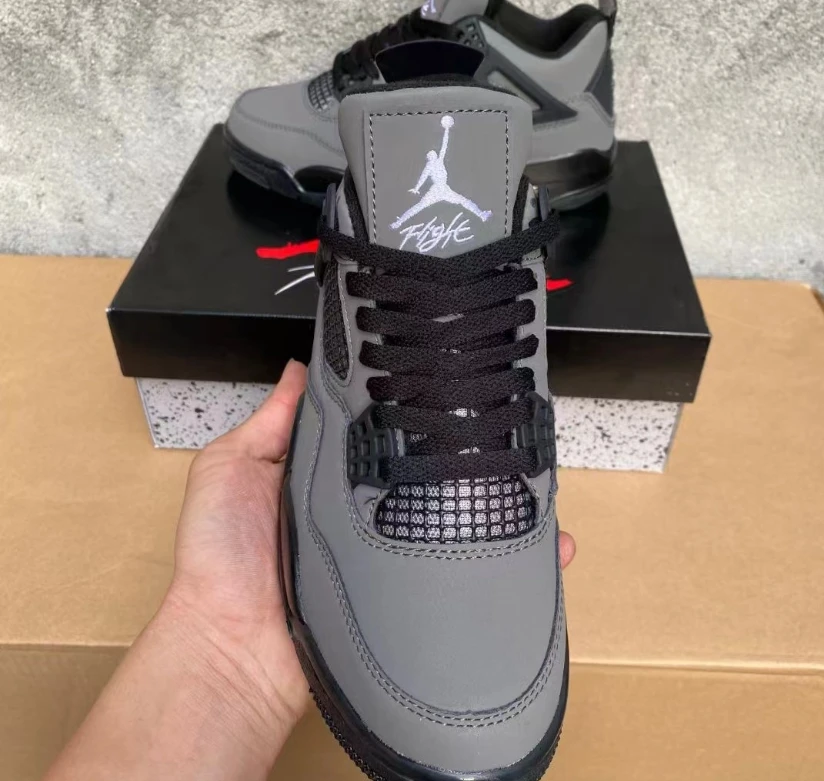 Travis Scott xAir Jordan 4 Dark Gray Black Shoes Sneakers by Air Jordan