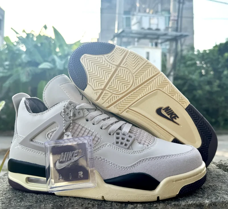 A Ma Maniere x Air Jordan 4 Fossil Stone Shoes Sneakers by Air Jordan