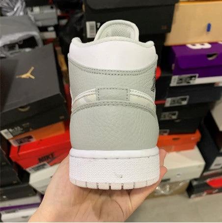Air Jordan 1 Mid Top White Grey by Air Jordan