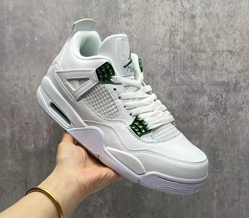 Air Jordan 4 Metallic Green Shoes Sneakers by Air Jordan