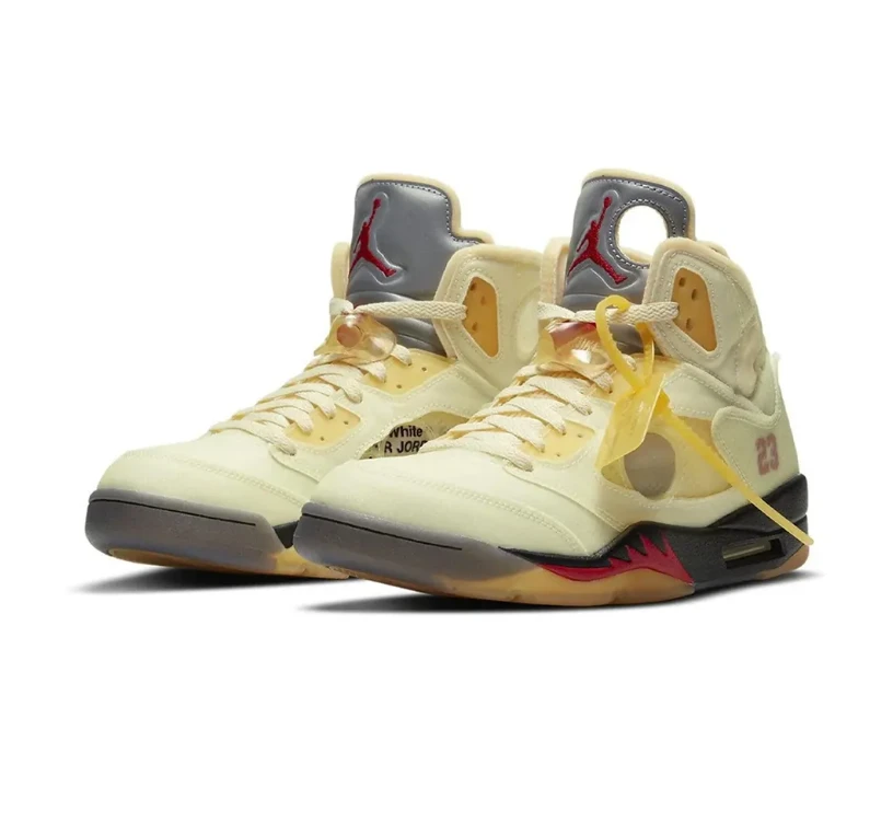 OW x AJ 5 Sail Shoes Sneakers by Air Jordan
