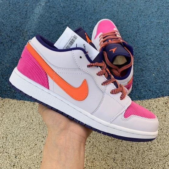 Air Jordan 1 Low Pink Blue Orange Flannel by Air Jordan