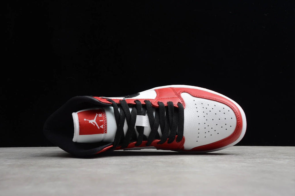Air Jordan 1 Mid Black And White Red by Air Jordan