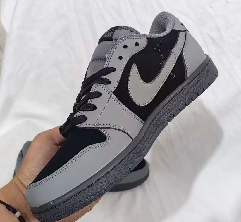 Travis Scott x AJ 1 Low Black Grey Shoes Sneaker by Air Jordan