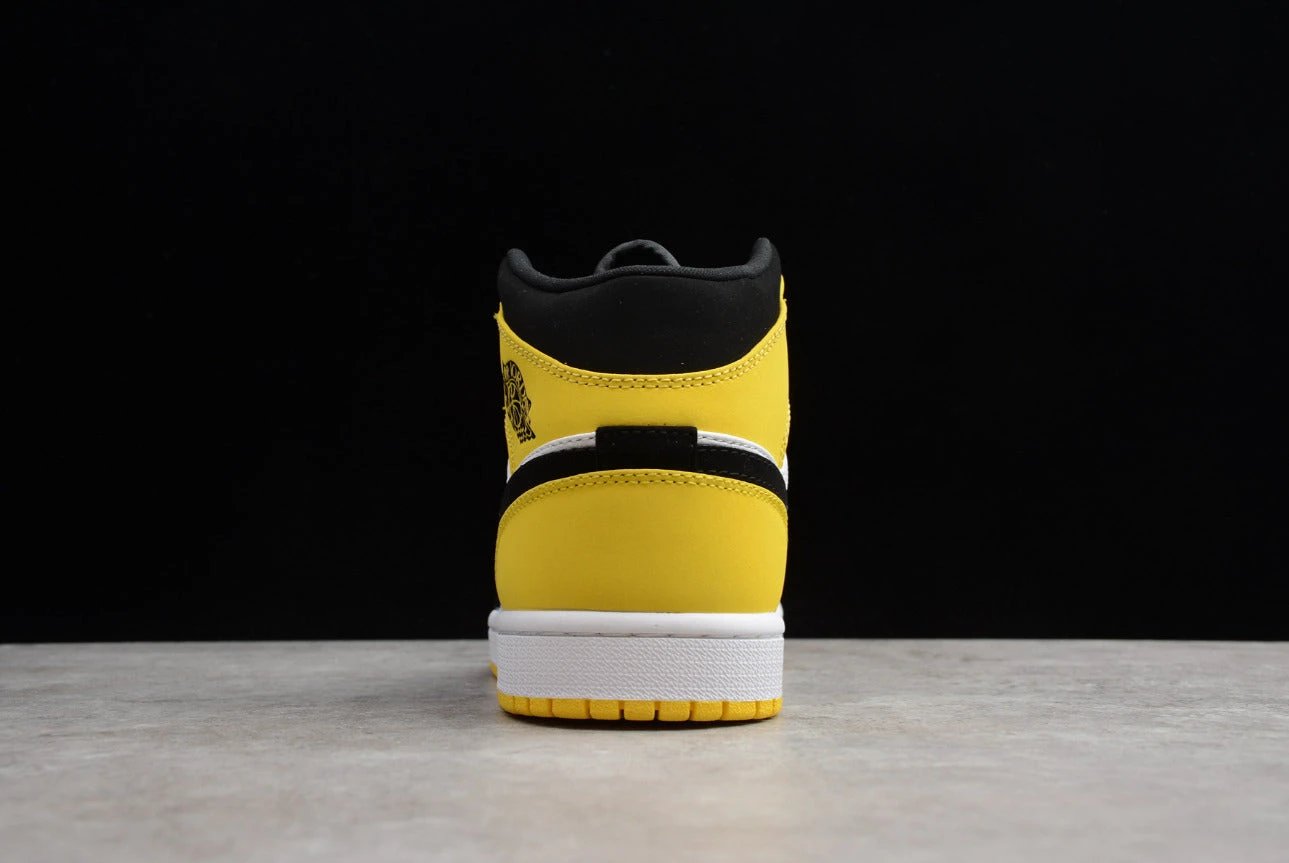 Air Jordan 1 Mid Toe Black And Yellow by Air Jordan