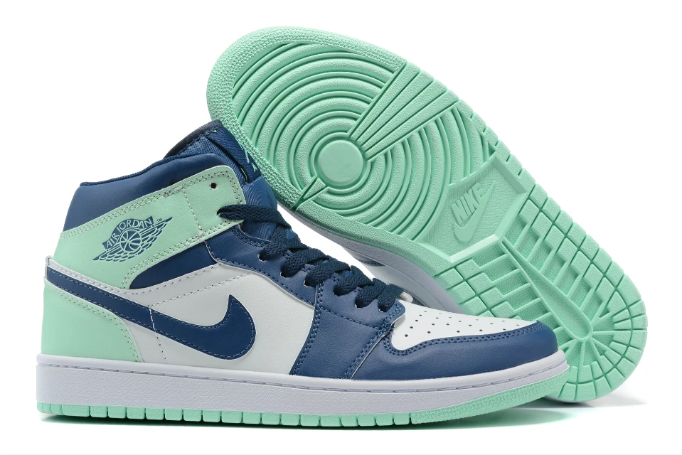 Air Jordan 1 Mid Mystic Navy Mint Foam White by Air Jordan