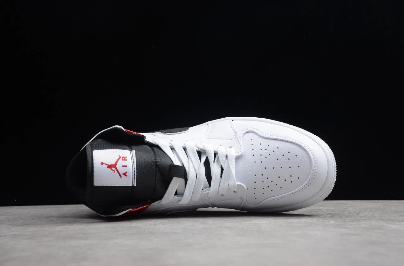 Air Jordan 1 Mid White Red by Air Jordan