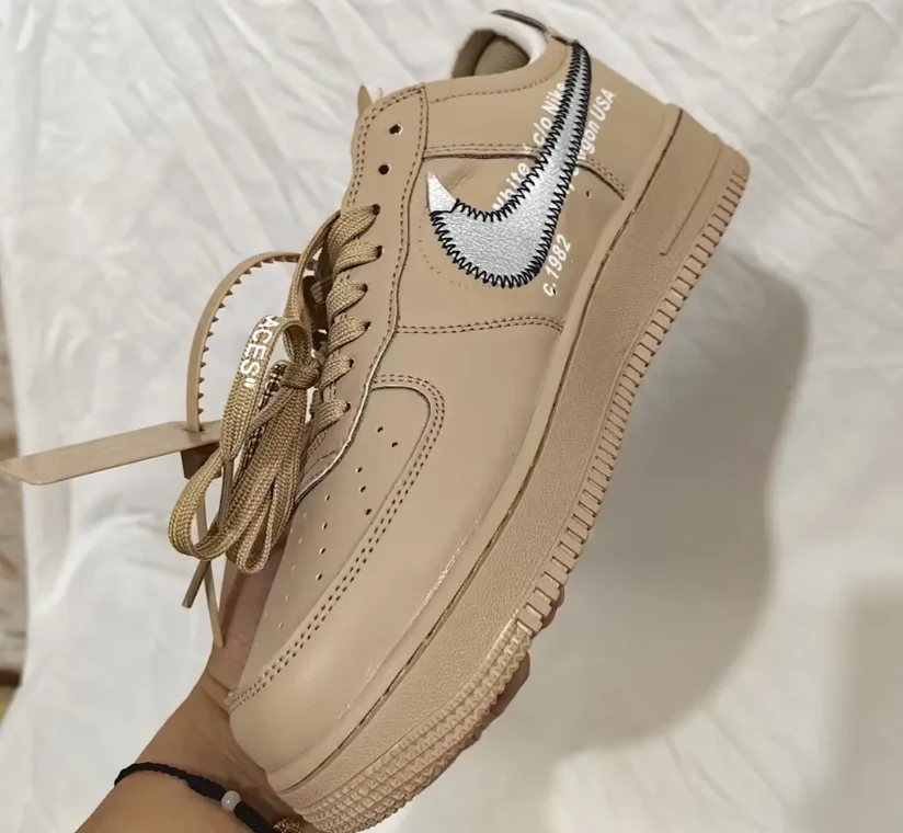 OW x AF 1 Low Sesame Shoes Sneakers by Air Jordan