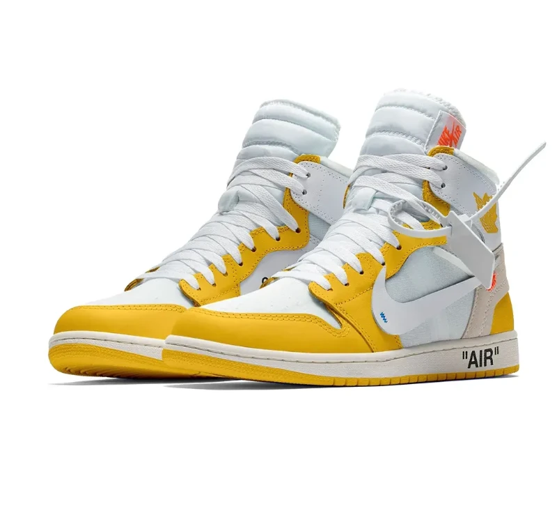 OFF-WHITE x Air Jordan 1 High OG Canary Shoes Sneakers by Air Jordan