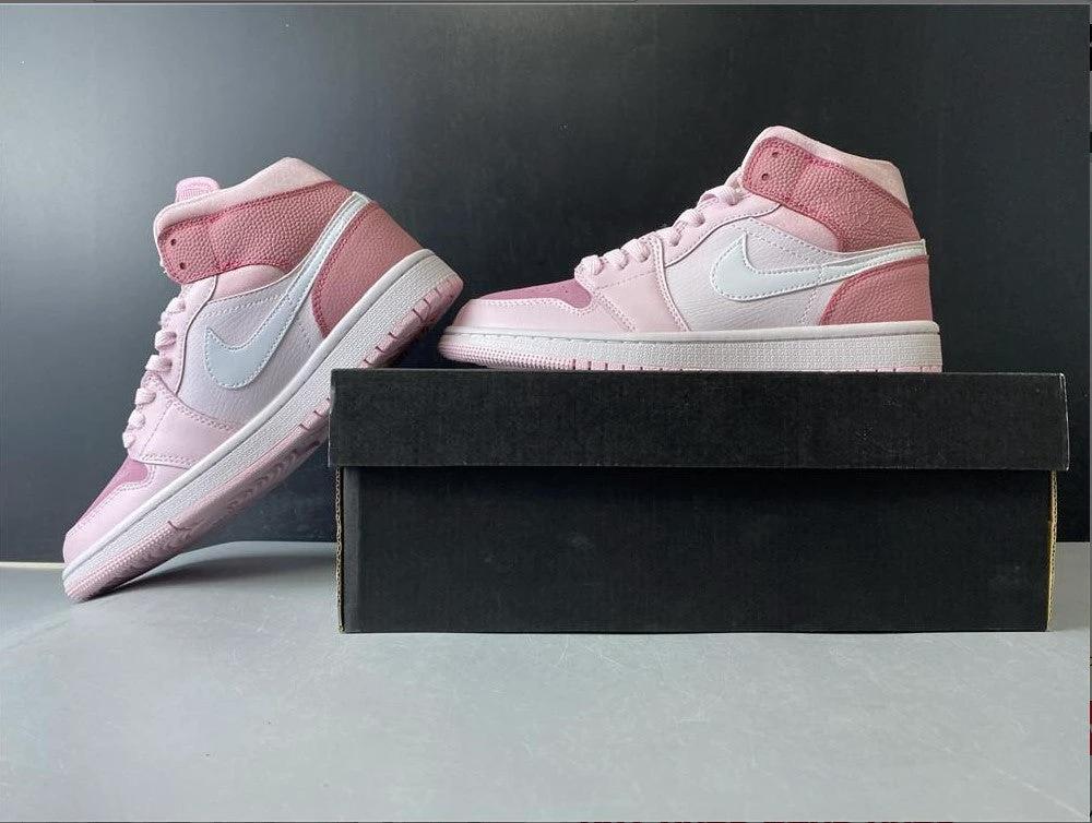 Air Jordan 1 Mid Digital Pink (W) Shoes Sneakers by Air Jordan