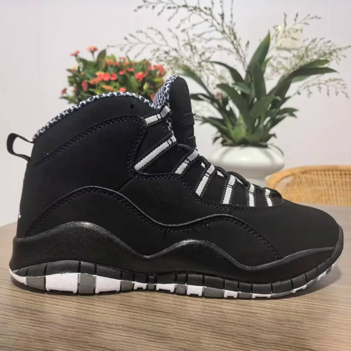 Air Jordan 10 Black And White Stealth Shoes Sneakers by Air Jordan