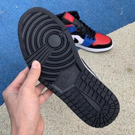 Air Jordan 1 Mid Stitching Black And Red Toe by Air Jordan