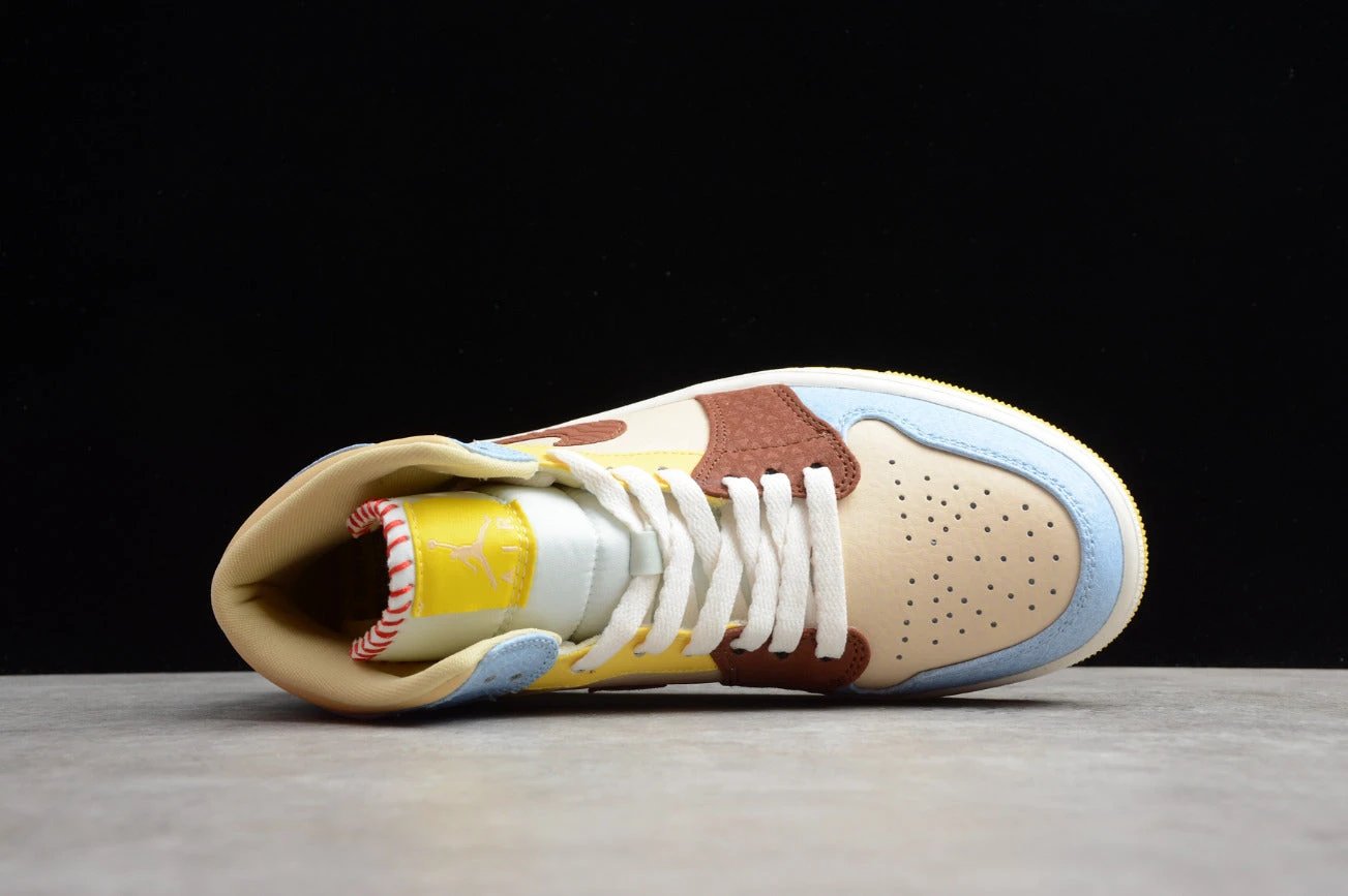 Air Jordan 1 Mid Yellow Blue Brown by Air Jordan